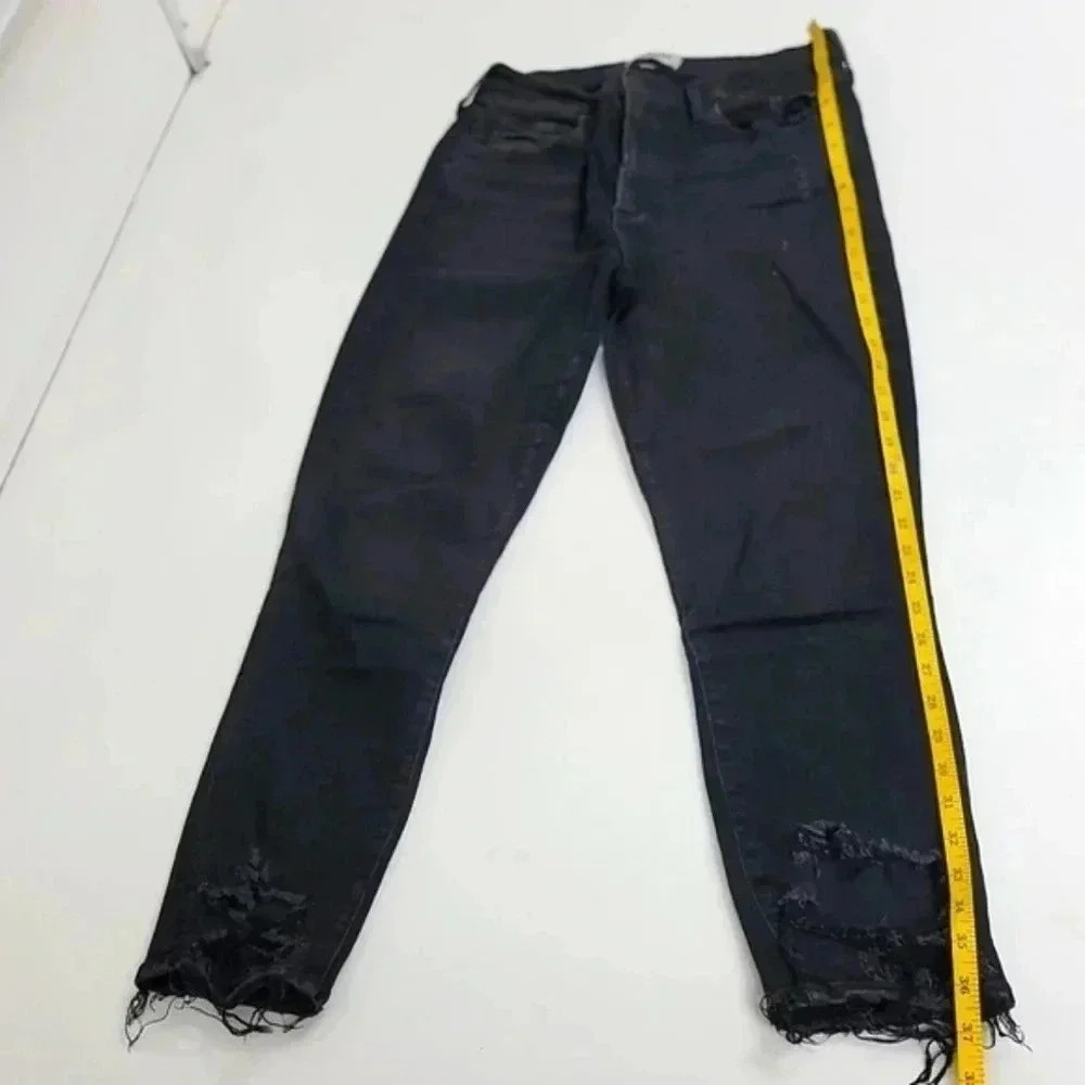 Agolde Sophie High Rise Skinny Crop Temple Washed Black Distressed Jeans REVOLVE - Picture 3 of 16